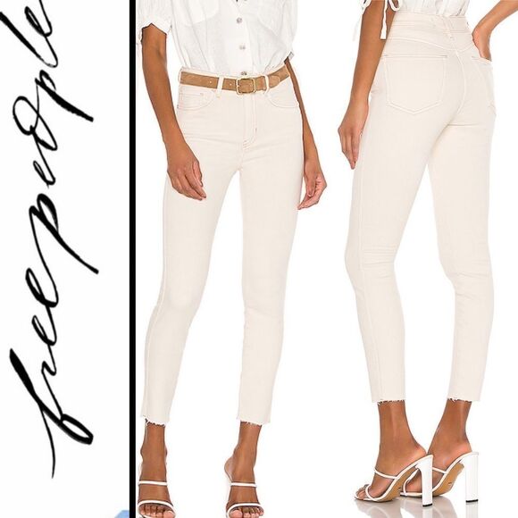 Free People High Rise Jegging in Ivory Various Sizes - Picture 1 of 4